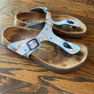 BIRKENSTOCK PAPILLIO Gizeh Blue Angel Print Faux Leather Sandals